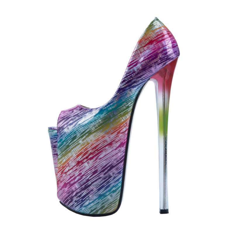 A Large Size 34-47 High Heel Shoes With Thin Heel And 22Cm Fish Mouth Color 0 - Tophatter Daily Deals