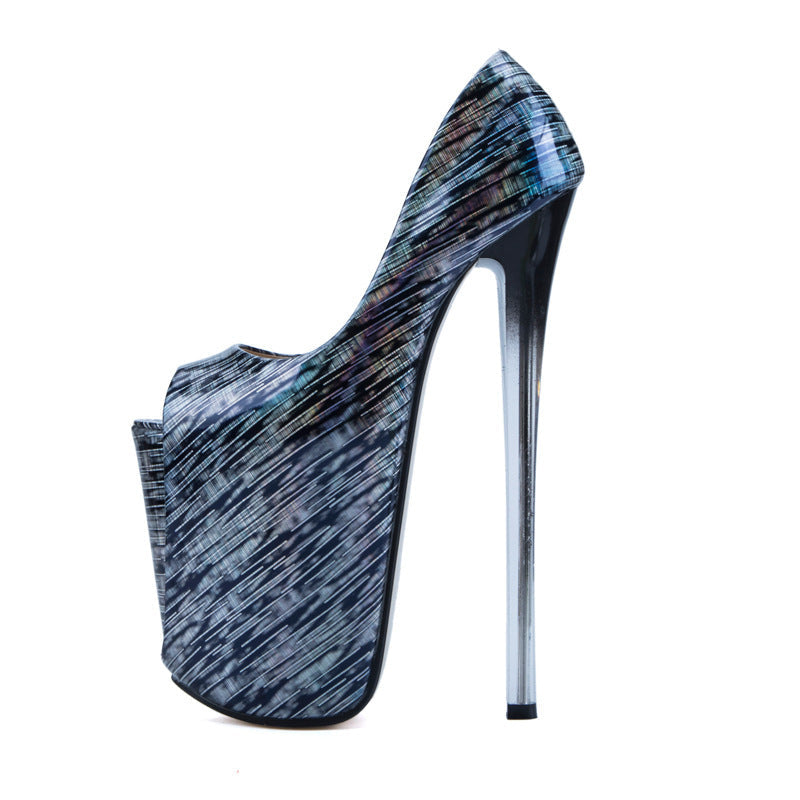 A Large Size 34-47 High Heel Shoes With Thin Heel And 22Cm Fish Mouth Black 0 - Tophatter Daily Deals