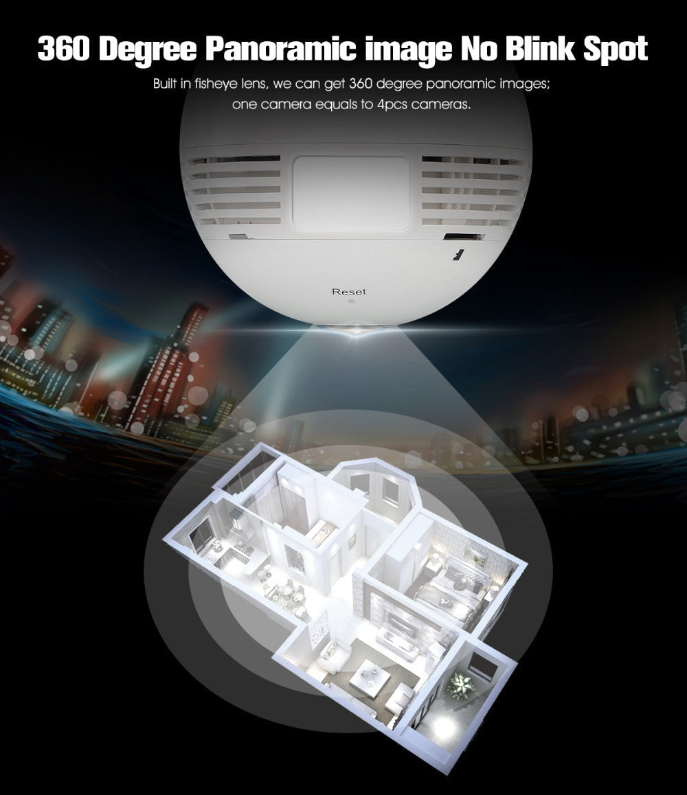Bulb Camera Lcsee Cctv Security Ip Wireles VR 360 Cameras 0 - Tophatter Daily Deals