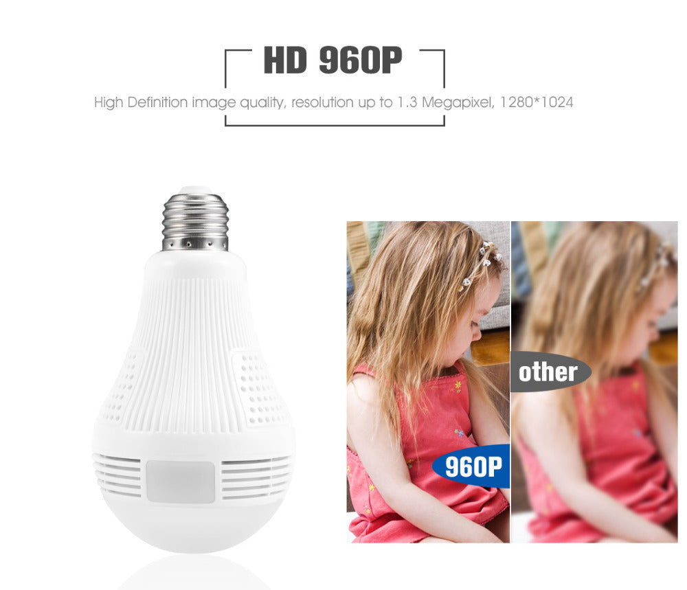 Bulb Camera Lcsee Cctv Security Ip Wireles VR 360 Cameras 0 - Tophatter Daily Deals