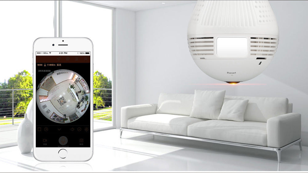Bulb Camera Lcsee Cctv Security Ip Wireles VR 360 Cameras 0 - Tophatter Daily Deals