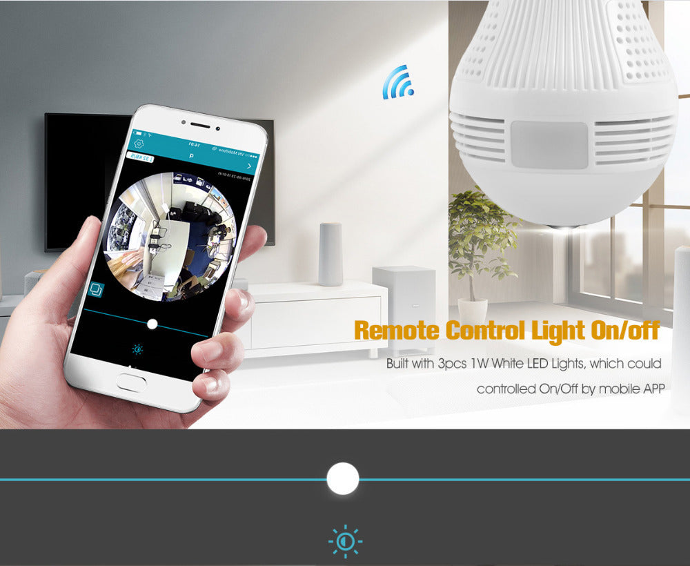 Bulb Camera Lcsee Cctv Security Ip Wireles VR 360 Cameras 0 - Tophatter Daily Deals