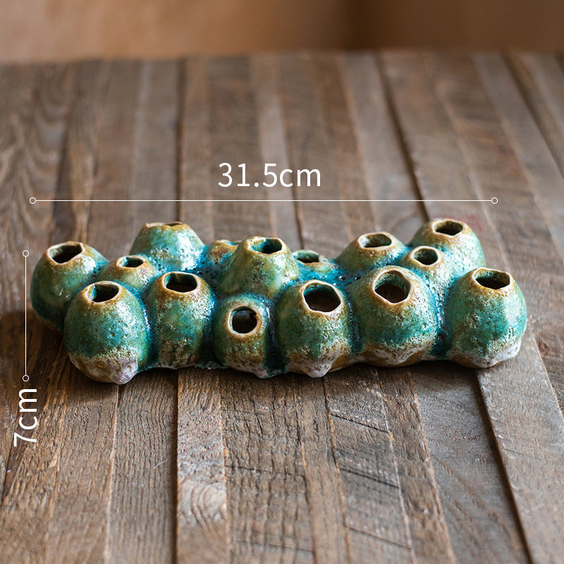 Barnacle Vase Flower Pot Porous Barnacle Bottle C 0 - Tophatter Daily Deals