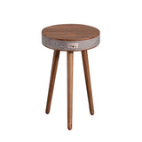 Bluetooth Speaker Small Coffee Table Wireless Charging Creative Small Round Table Walnut U.S. regulations 0 - Tophatter Daily Deals