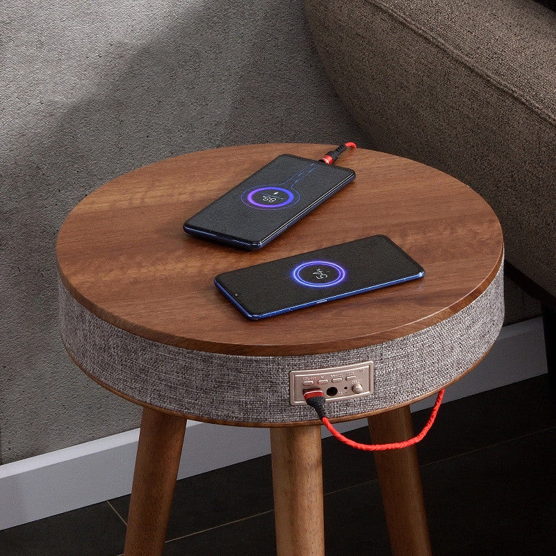 Bluetooth Speaker Small Coffee Table Wireless Charging Creative Small Round Table 0 - Tophatter Daily Deals