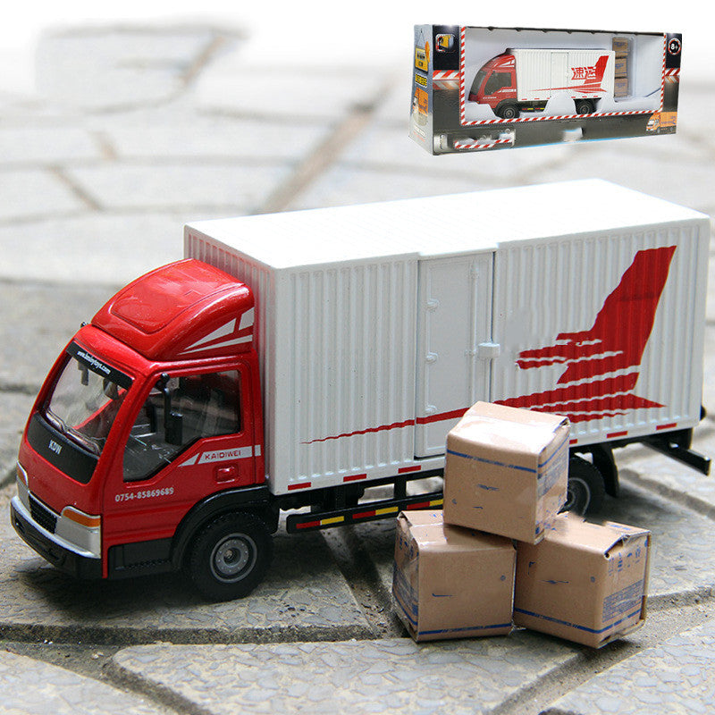 Alloy Simulation Van Truck Model Engineering Transport Vehicle Toy 0 - Tophatter Daily Deals