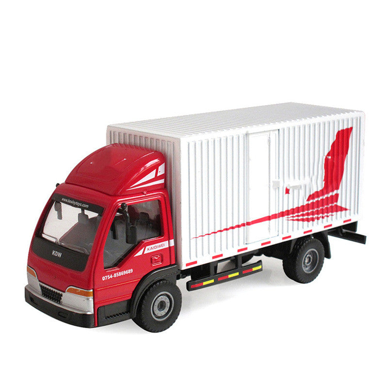 Alloy Simulation Van Truck Model Engineering Transport Vehicle Toy Red 0 - Tophatter Daily Deals