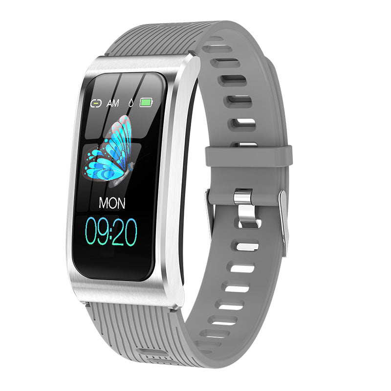 AK12 Intelligent Heart Rate Monitoring Bluetooth Sports Bracelet Silver A 0 - Tophatter Daily Deals