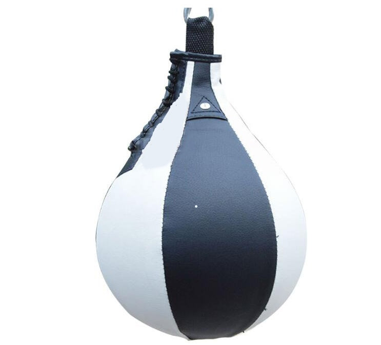 Boxing Speed Ball Frame Fitness Boxing Vent Ball Adult Hanging Sanda Punching Bag Pear Ball Pear shaped black and white 0 - Tophatter Daily Deals