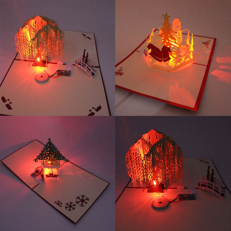 3D light paper cut greeting card 0 - Tophatter Daily Deals