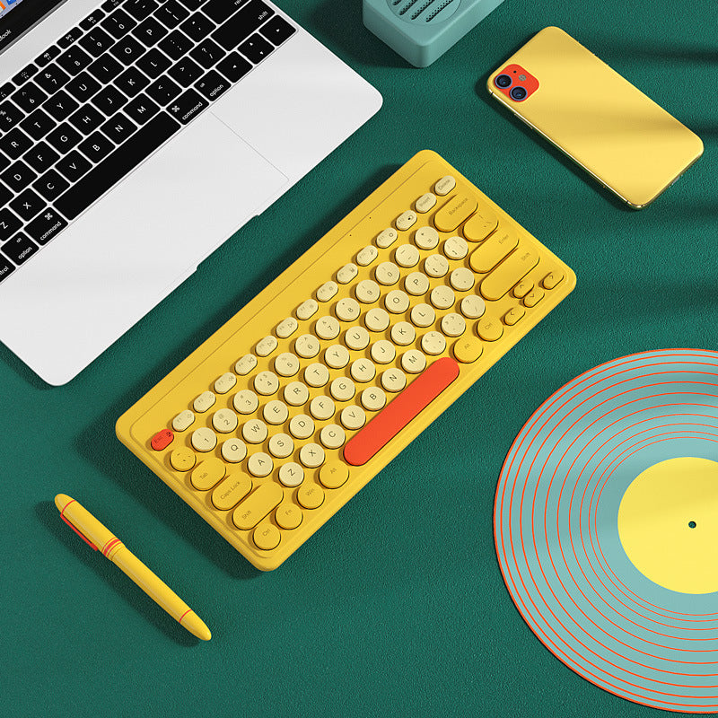 Bow Notebook Wireless Keyboard Mute USB Yellow 0 - Tophatter Daily Deals