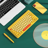 Bow Notebook Wireless Keyboard Mute USB Yellow 0 - Tophatter Daily Deals