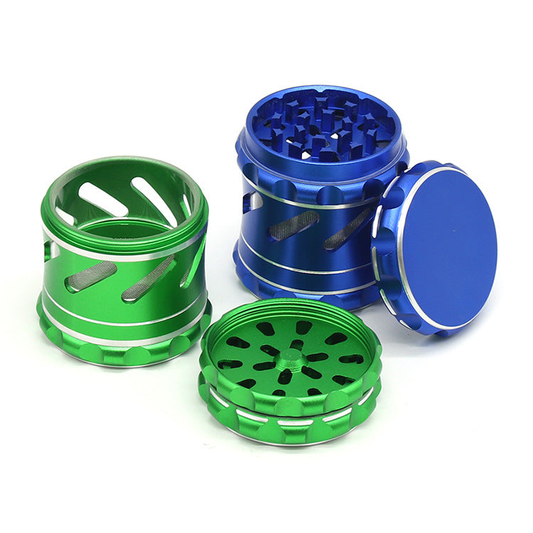 Aluminum Alloy Smoke Grinder 63MM4 Layer Cut-out Side Hole Open Window Metal Grinder 0 - Tophatter Daily Deals