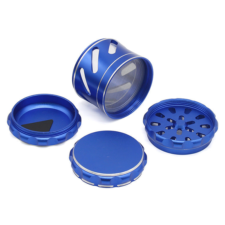 Aluminum Alloy Smoke Grinder 63MM4 Layer Cut-out Side Hole Open Window Metal Grinder 0 - Tophatter Daily Deals