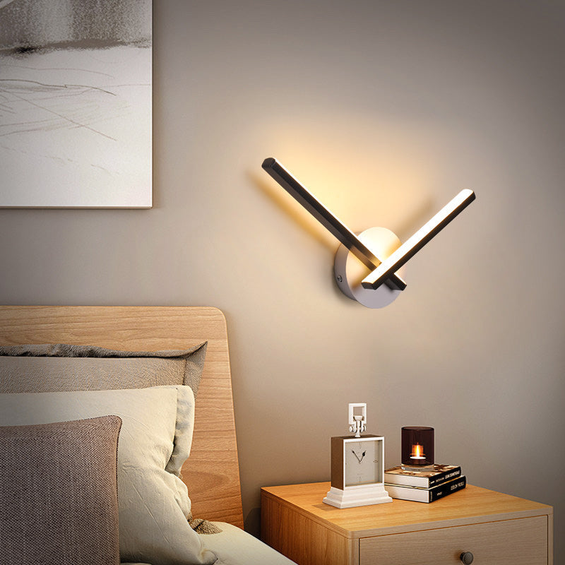 Bedside wall lamp Scandinavian modern simple creative light luxury living room bedroom stairs balcony aisle reading wall lamp 0 - Tophatter Daily Deals