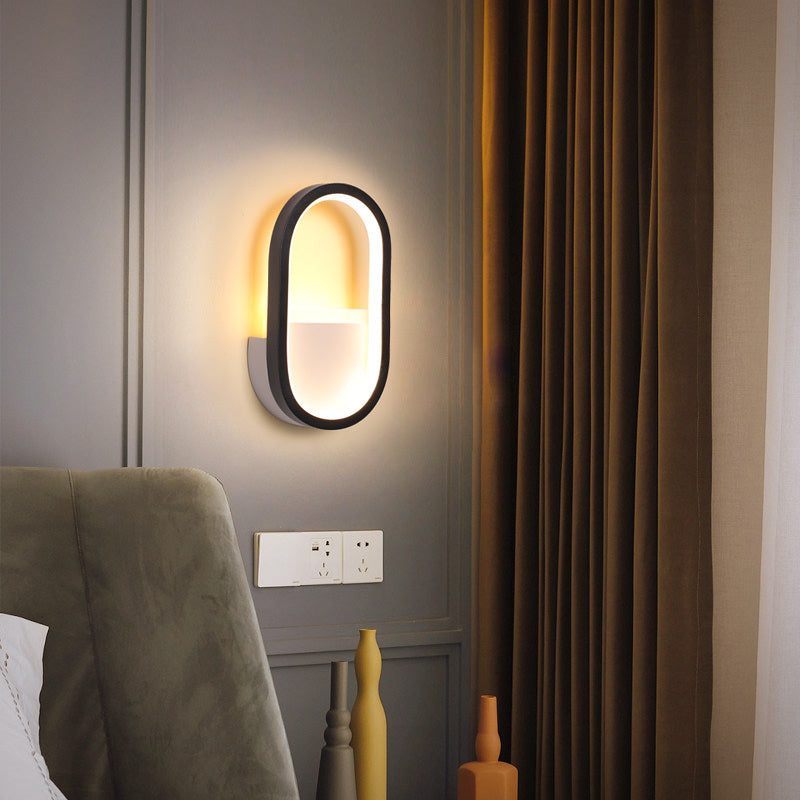 Bedside wall lamp Scandinavian modern simple creative light luxury living room bedroom stairs balcony aisle reading wall lamp 0 - Tophatter Daily Deals
