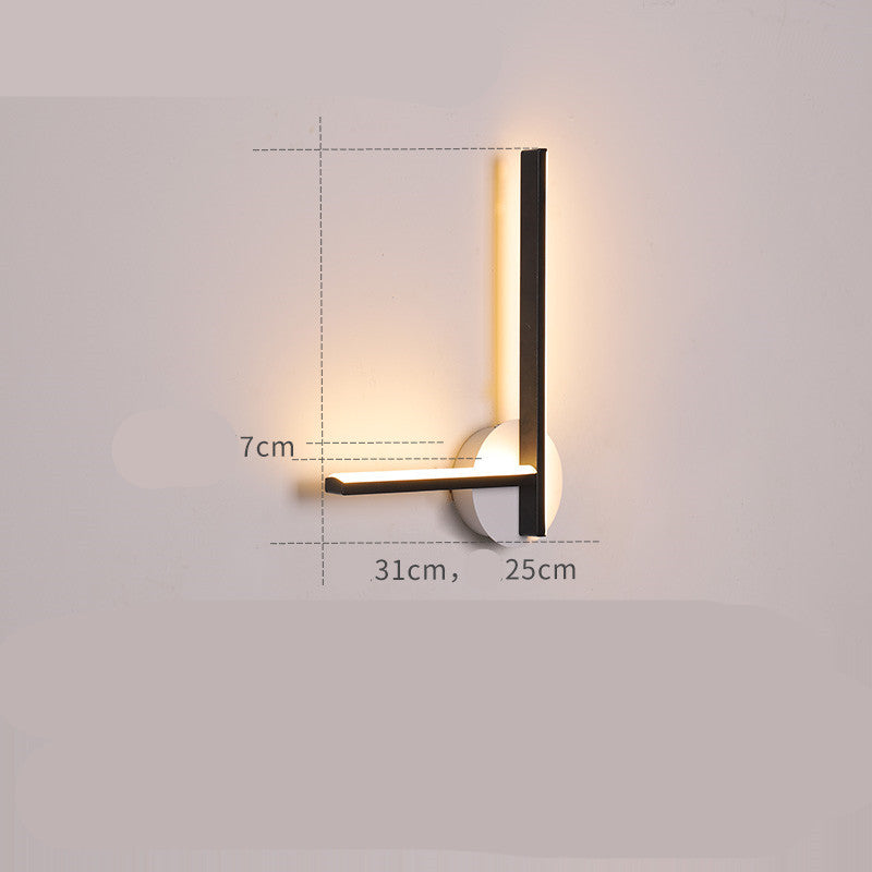 Bedside wall lamp Scandinavian modern simple creative light luxury living room bedroom stairs balcony aisle reading wall lamp B Black 0 - Tophatter Daily Deals