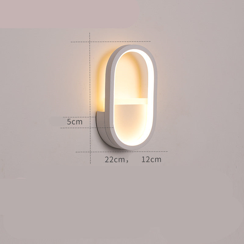 Bedside wall lamp Scandinavian modern simple creative light luxury living room bedroom stairs balcony aisle reading wall lamp C White 0 - Tophatter Daily Deals