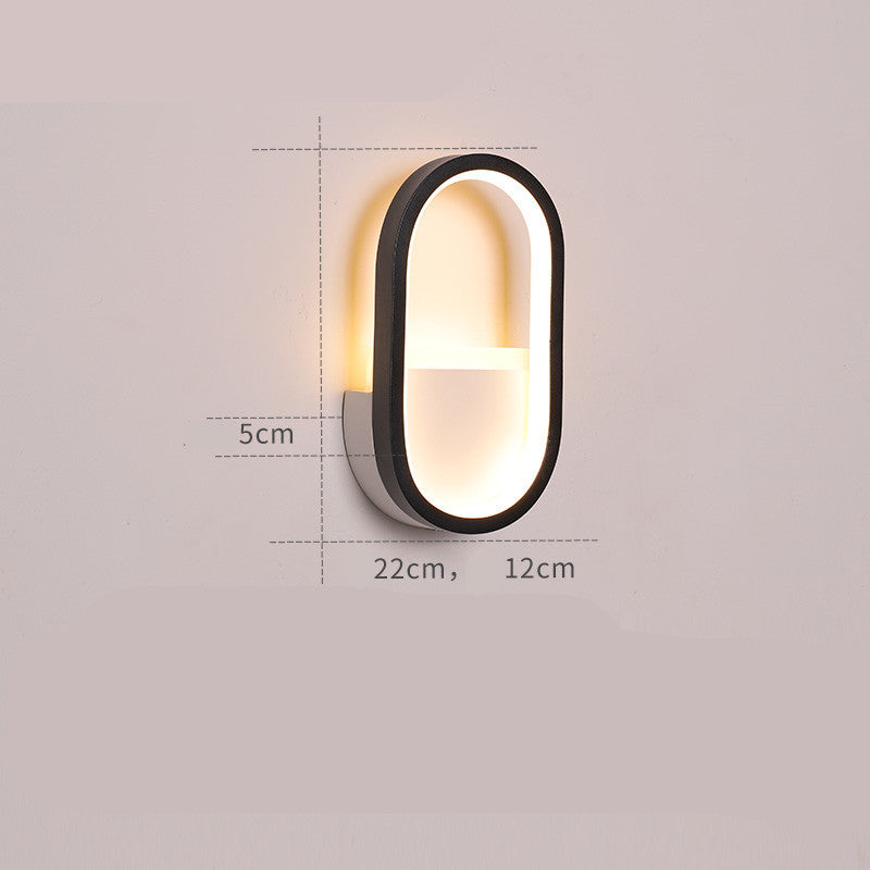 Bedside wall lamp Scandinavian modern simple creative light luxury living room bedroom stairs balcony aisle reading wall lamp C Black 0 - Tophatter Daily Deals
