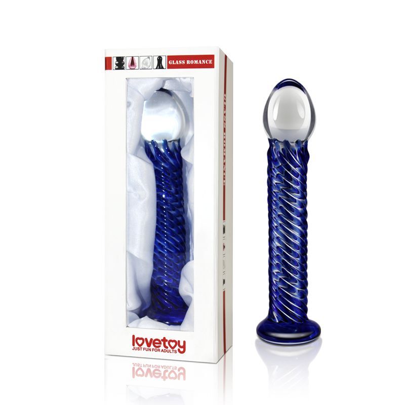 Glass Romance 7 Blue 7.5in Elegant Dildo for Pleasure > Glass > Dildos - Tophatter Daily Deals