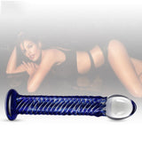 Glass Romance 7 Blue 7.5in Elegant Dildo for Pleasure > Glass > Dildos - Tophatter Daily Deals