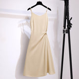 Avocado Green Suspender Dress Women''s Design in Summer Yellow 0 - Tophatter Daily Deals