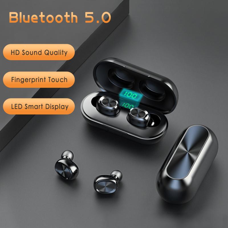 B5 Bluetooth Headset Binaural Digital Display Stereo Bluetooth Headset TWS5.0 Bluetooth Headset 239 Bluetooth Headset 0 - Tophatter Daily Deals