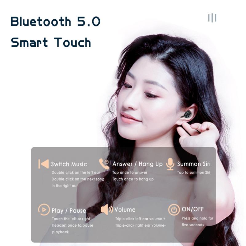 B5 Bluetooth Headset Binaural Digital Display Stereo Bluetooth Headset TWS5.0 Bluetooth Headset 239 Bluetooth Headset 0 - Tophatter Daily Deals