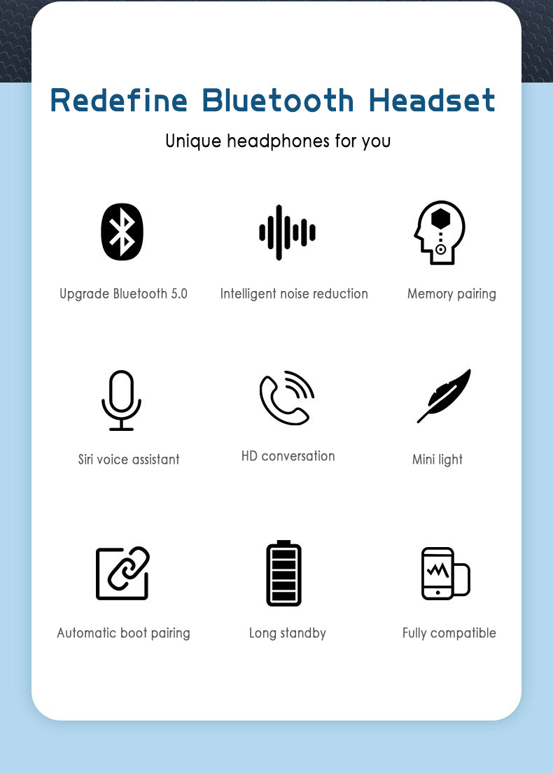B5 Bluetooth Headset Binaural Digital Display Stereo Bluetooth Headset TWS5.0 Bluetooth Headset 239 Bluetooth Headset 0 - Tophatter Daily Deals