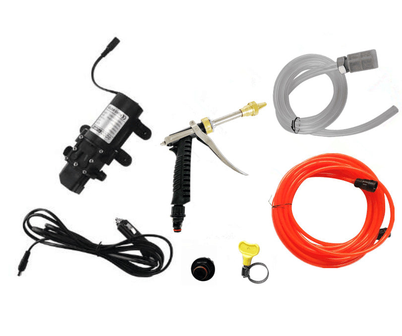 Bronze Gun Car Washing Device 12V Water Pump Black water pipe 0 - Tophatter Daily Deals