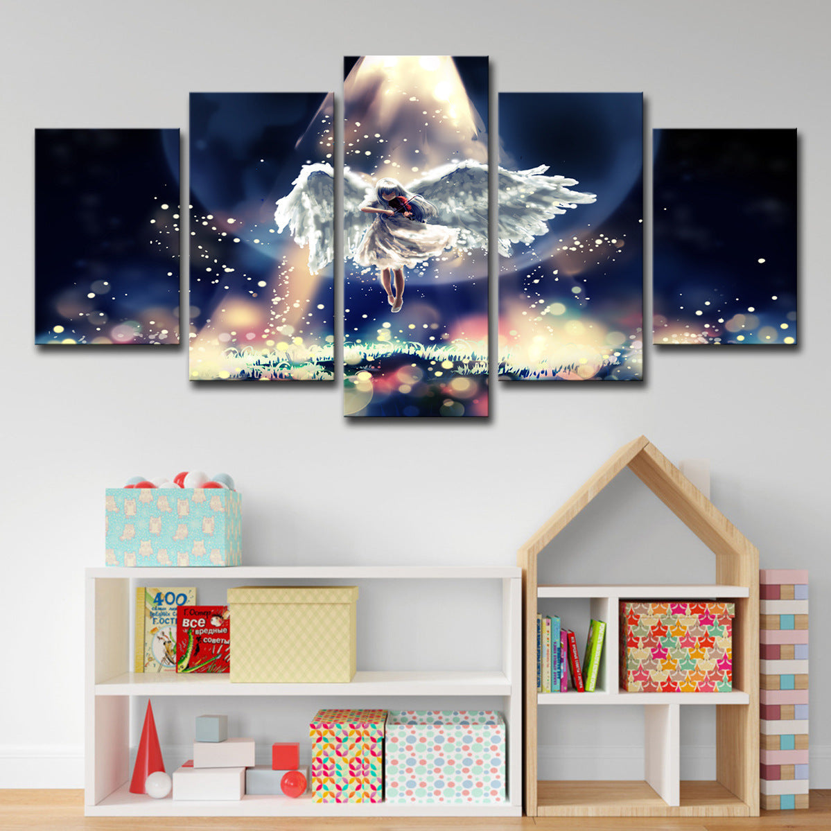 5 Board Wall Art Little Angel Firefly Lullaby Home Decoration Painting 0 - Tophatter Daily Deals