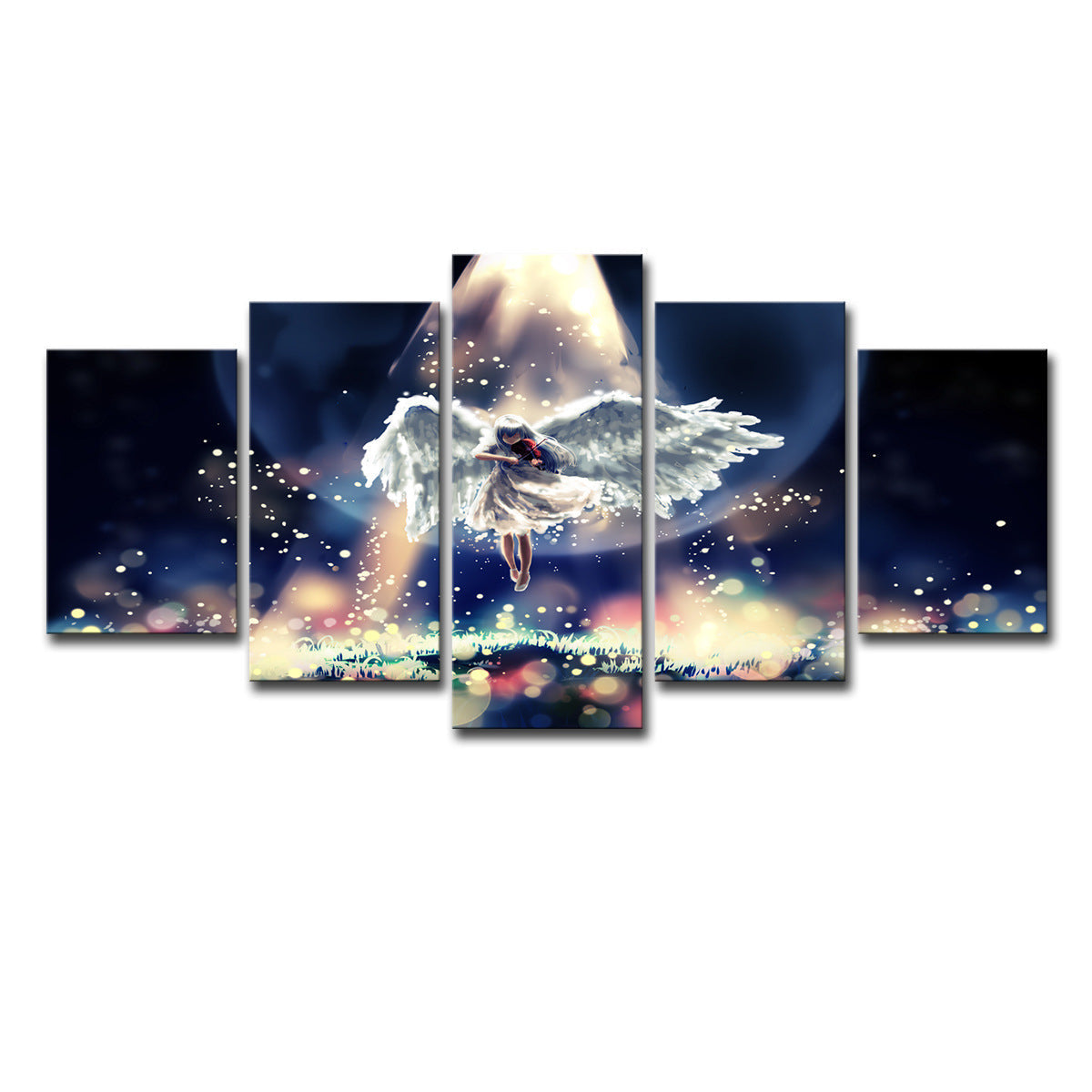 5 Board Wall Art Little Angel Firefly Lullaby Home Decoration Painting Canvas painting core 0 - Tophatter Daily Deals