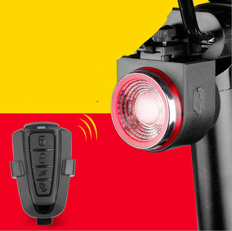 Bike Rear Light With Intelligent Sensor, Anti-theft Alarm, USB Rechargeable, Flash 0 - Tophatter Daily Deals