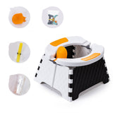 Baby Potty Training Seat Kids Toddler Outdoor Portable Folding Toilet Urinal Pot White 0 - Tophatter Daily Deals