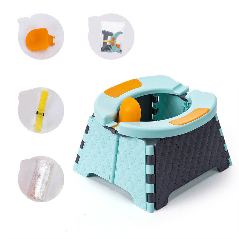Baby Potty Training Seat Kids Toddler Outdoor Portable Folding Toilet Urinal Pot Blue 0 - Tophatter Daily Deals