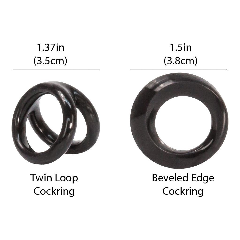 Double Loops Silicone Cock Rings in Black Cock Ring - Tophatter Daily Deals