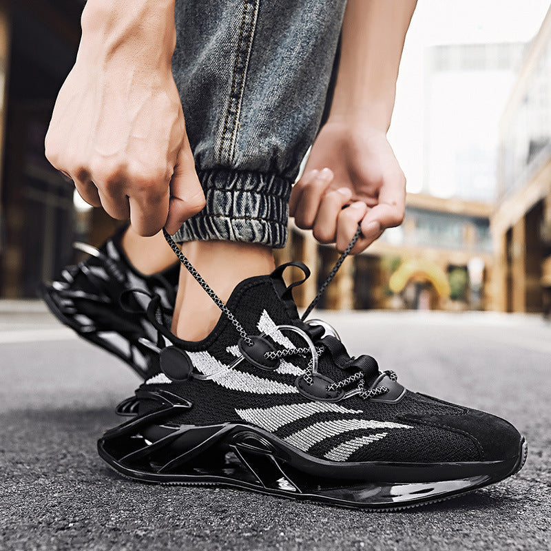 Blade Shoes Men"s New Men"s Shoes Spring Breathable White Shoes Versatile Fashionable Shoes Sshock Absorption Running Mesh Sports Shoes 0 - Tophatter Daily Deals
