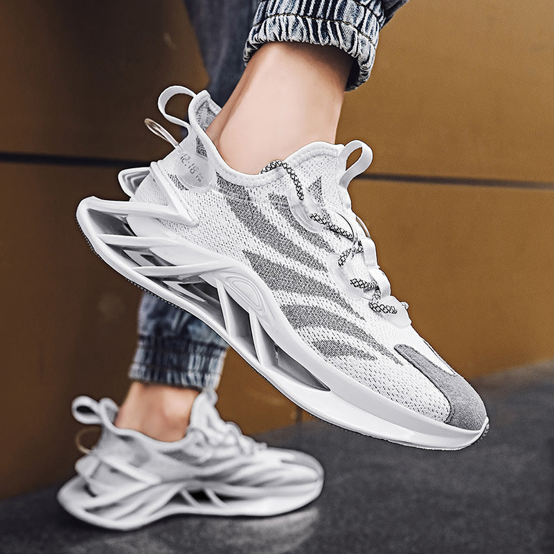 Blade Shoes Men"s New Men"s Shoes Spring Breathable White Shoes Versatile Fashionable Shoes Sshock Absorption Running Mesh Sports Shoes 0 - Tophatter Daily Deals