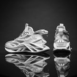 Blade Shoes Men"s New Men"s Shoes Spring Breathable White Shoes Versatile Fashionable Shoes Sshock Absorption Running Mesh Sports Shoes White gray 0 - Tophatter Daily Deals