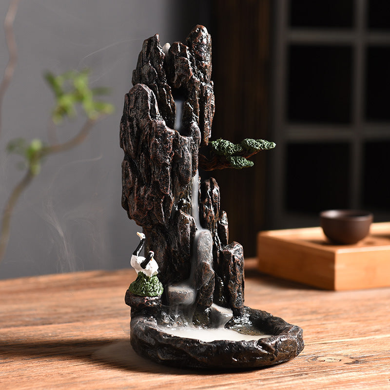 Backflow Incense Burner Creative Ornaments Flowing Smoke Incense Burner Dharma Lotus Pond Moonlight A 0 - Tophatter Daily Deals