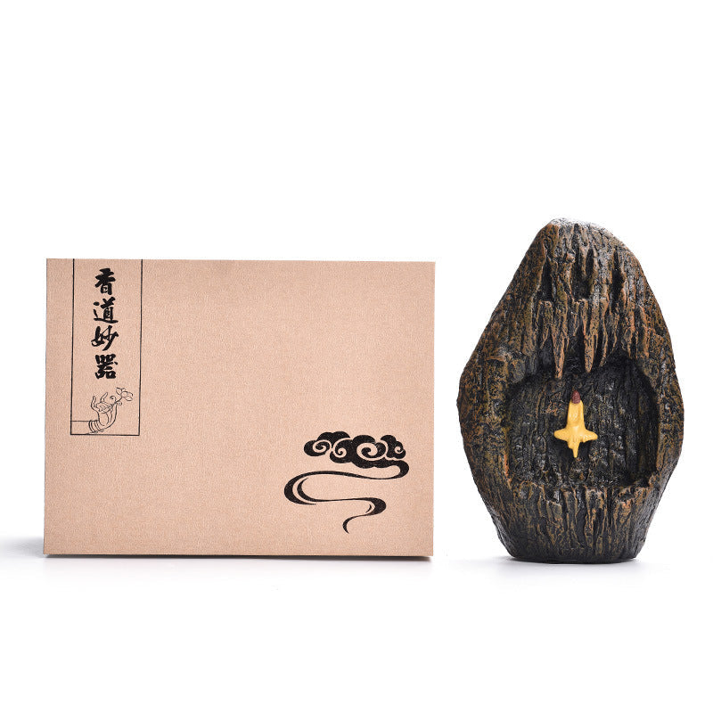 Backflow Incense Burner Creative Ornaments Flowing Smoke Incense Burner Dharma Lotus Pond Moonlight 0 - Tophatter Daily Deals