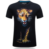 3D Night Leopard Pattern Short-sleeved T-shirt Trend Men's 3D Printing Plus Fat Plus Size T-shirt Half-sleeved 0 - Tophatter Daily Deals