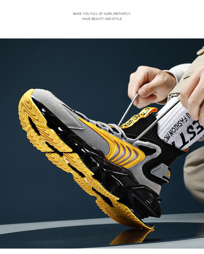 Breathable Fly Woven Mesh High-top Thick-soled Old Shoes Casual Sports Socks Running Shoes 0 - Tophatter Daily Deals