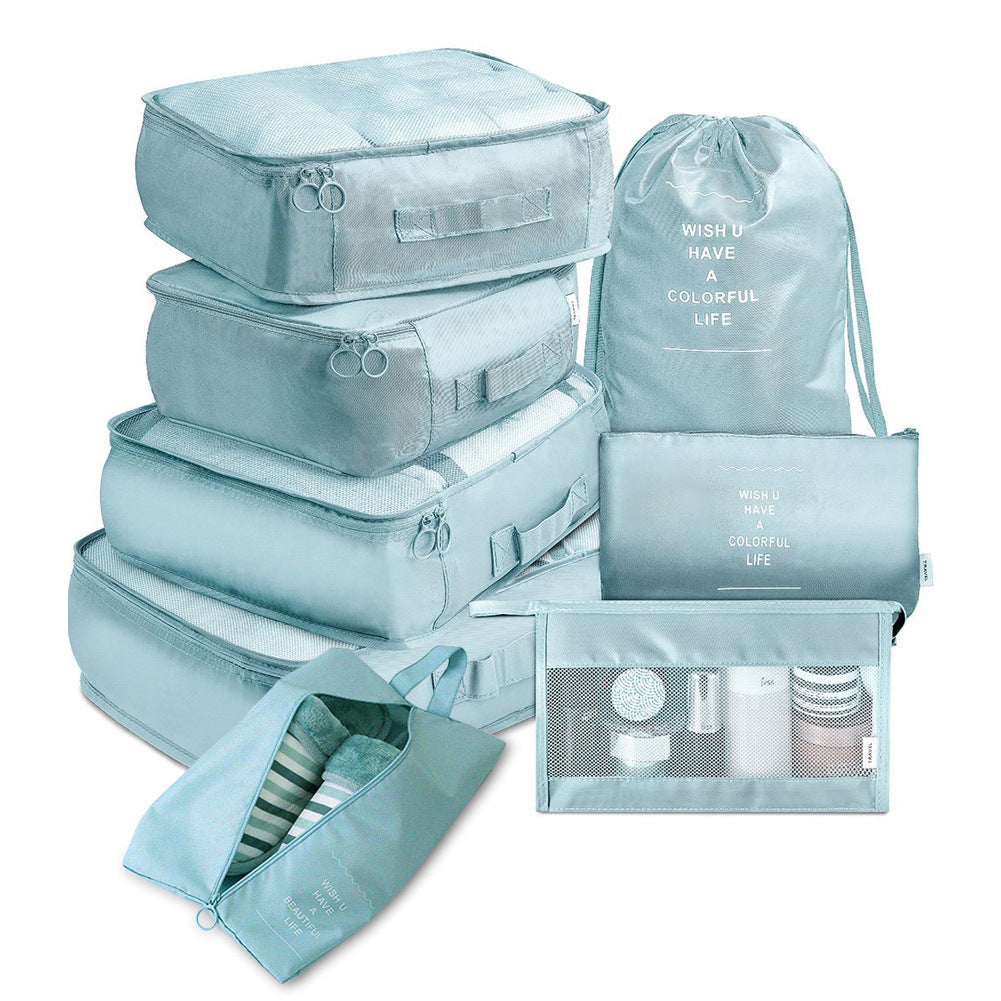 8-piece Set Luggage Divider Bag Travel Storage Clothes Underwear Shoes Organizer Packing Cube Bag Korea Lan 8 piece set 0 - Tophatter Daily Deals