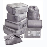 8-piece Set Luggage Divider Bag Travel Storage Clothes Underwear Shoes Organizer Packing Cube Bag Gray 8 piece set 0 - Tophatter Daily Deals