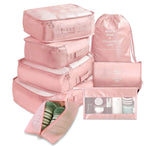 8-piece Set Luggage Divider Bag Travel Storage Clothes Underwear Shoes Organizer Packing Cube Bag Pink 8 piece set 0 - Tophatter Daily Deals