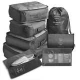 8-piece Set Luggage Divider Bag Travel Storage Clothes Underwear Shoes Organizer Packing Cube Bag Black 8 piece set 0 - Tophatter Daily Deals