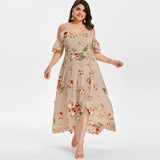 Beautiful Floral Print Women Summer Plus Size Loose Beach Long Dress Skirt Pink 0 - Tophatter Daily Deals