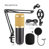 Bm800 Condenser Microphone Microphone V8 Sound Card Cross-Border Anchor Computer Recording Bracket Large Diaphragm Live Broadcast Set Black gold full set 0 - Tophatter Daily Deals