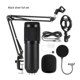 Bm800 Condenser Microphone Microphone V8 Sound Card Cross-Border Anchor Computer Recording Bracket Large Diaphragm Live Broadcast Set All black full set 0 - Tophatter Daily Deals